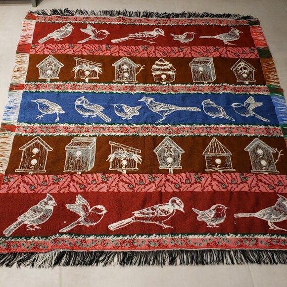UNBRANDED Birds Throw Blanket Tapestry 43" x 53" - Picture 3 of 6